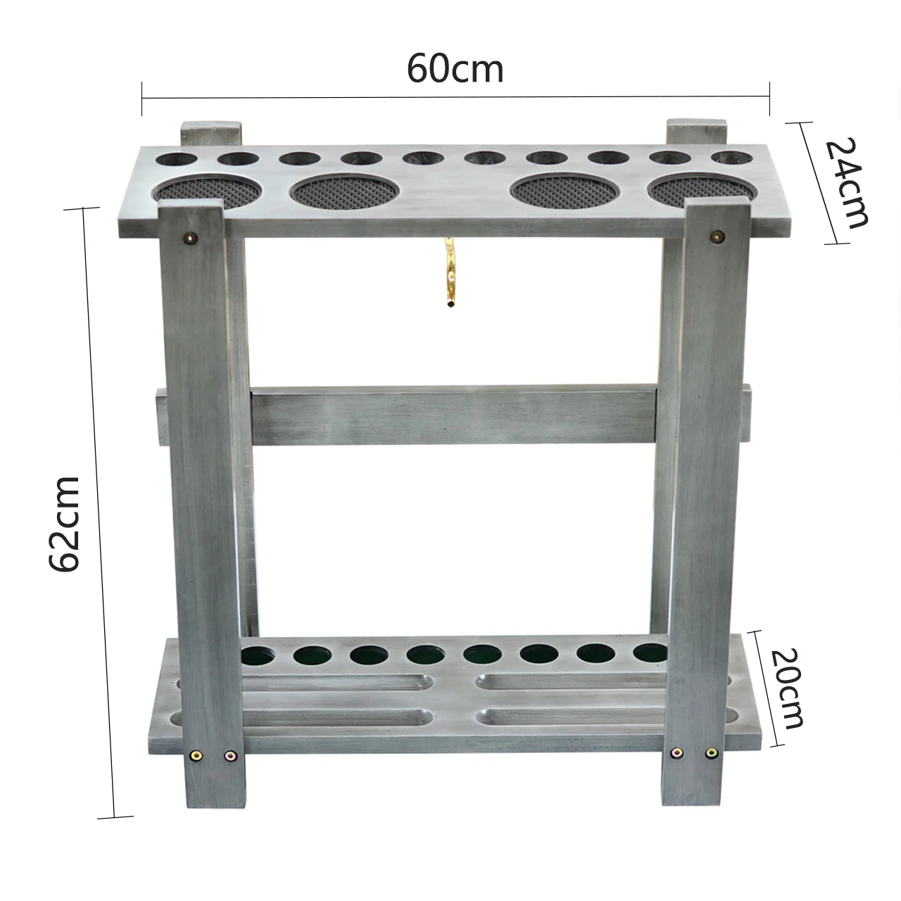 

Стеллаж для бильярдных аксессуаров из твердой древесины, бело-серый, на 10 киев, для снукера/пула, с инструментами для установки, держатель для киев