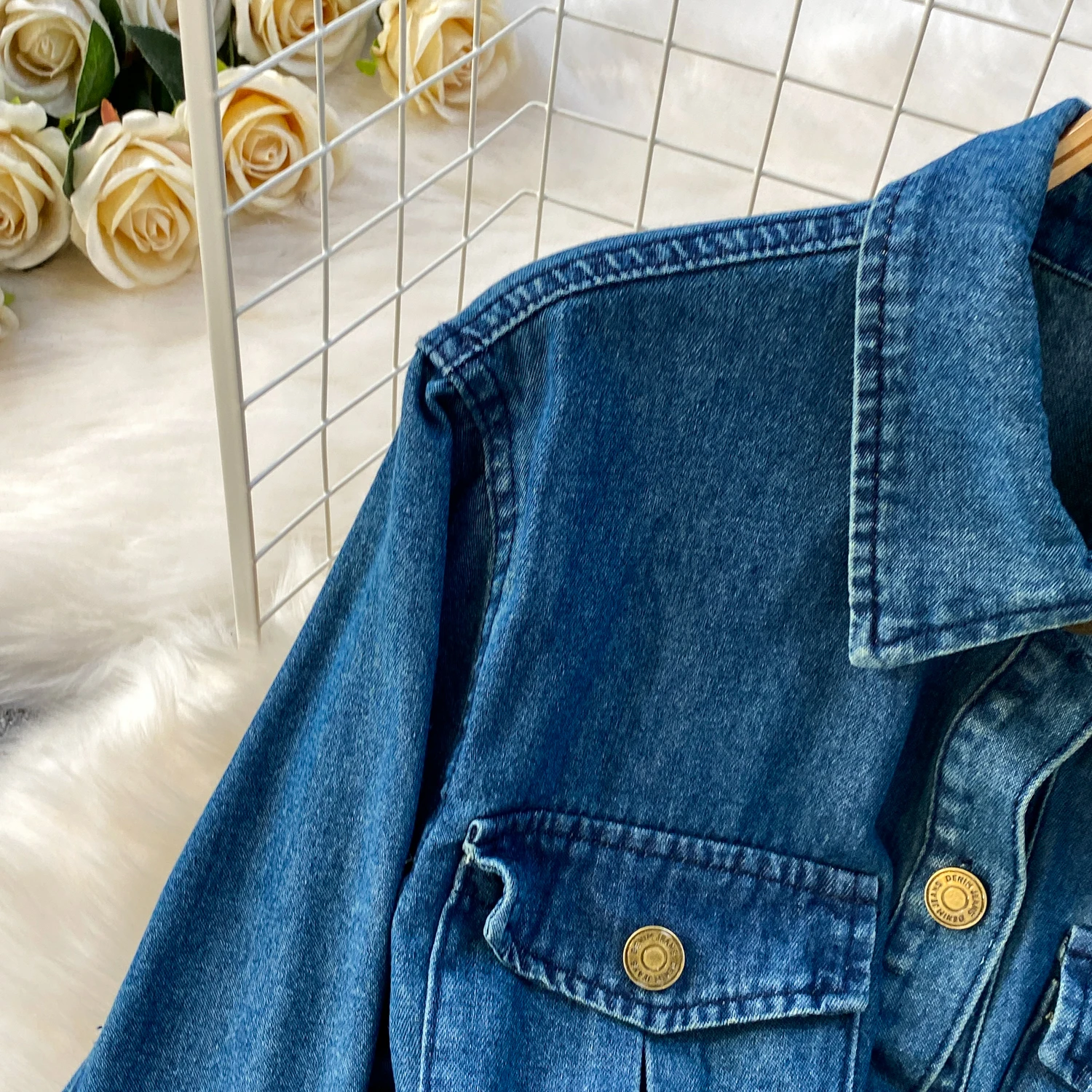 ชุดเดรสวินเทจสุดชิค ปกพับระบาย ดีไซน์หรูหรา สไตล์แฟชั่นเกาหลี ชุดเดรสลำลองสำหรับฤดูใบไม้ร่วง เสื้อผ้าผู้หญิง