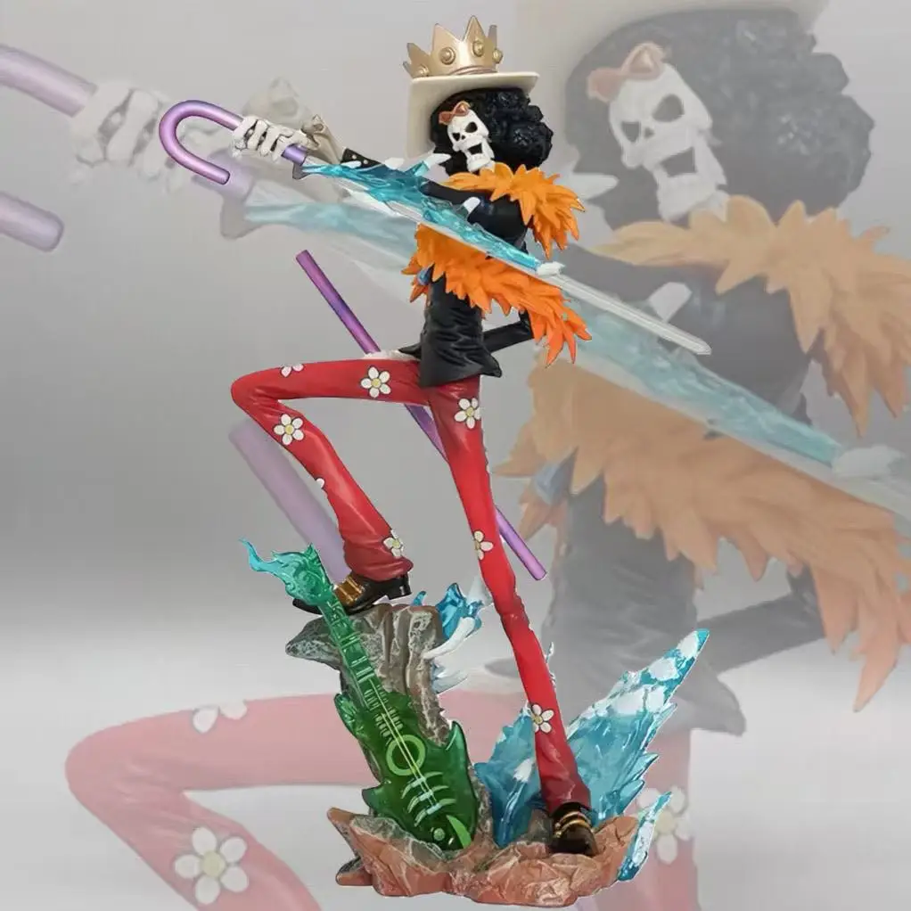 

Anime One Piece Brook Figure Burukku Action Figures Pvc Statue Desktop Ornament Collectible Model Toys Gifts