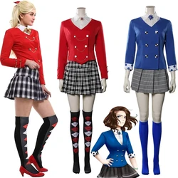 Heathers The Musical Rock Musical Veronica Sawyer Stage School Dress Blue Halloween Cosplay Costume Suit