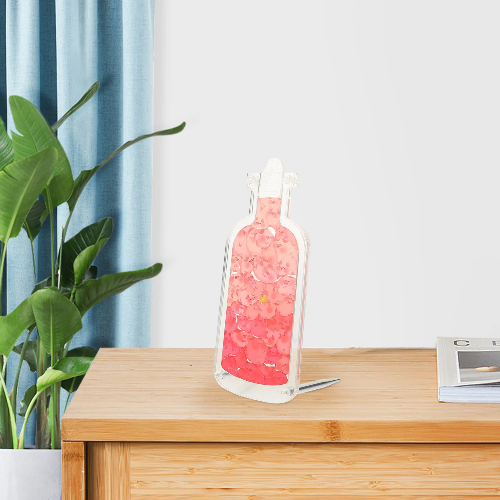 

Drift Bottle Puzzle Transparent 3D Desktop nament Acrylic Craft Kids Toys Home Decor Puzzle Gifts Cartoon Animal Pieces