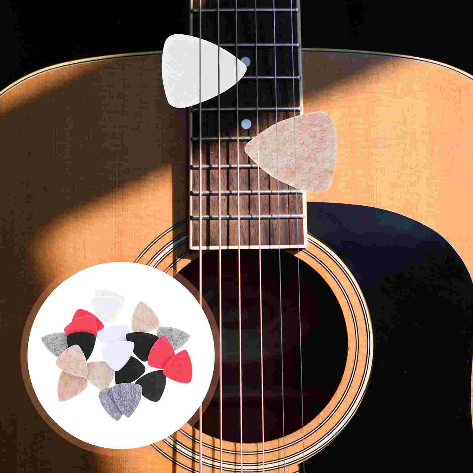 

20 Pcs Guitar Felt Picks Ukulele Parts Guitars Instruments Component Practical Plectrum Bass
