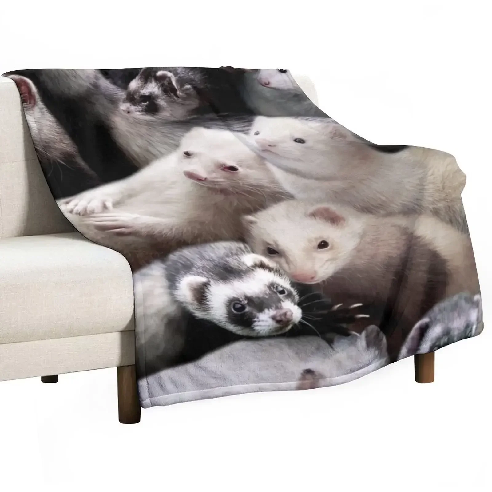 

Ferrets Throw Blanket Soft Beds Plush Flannel Baby Blankets