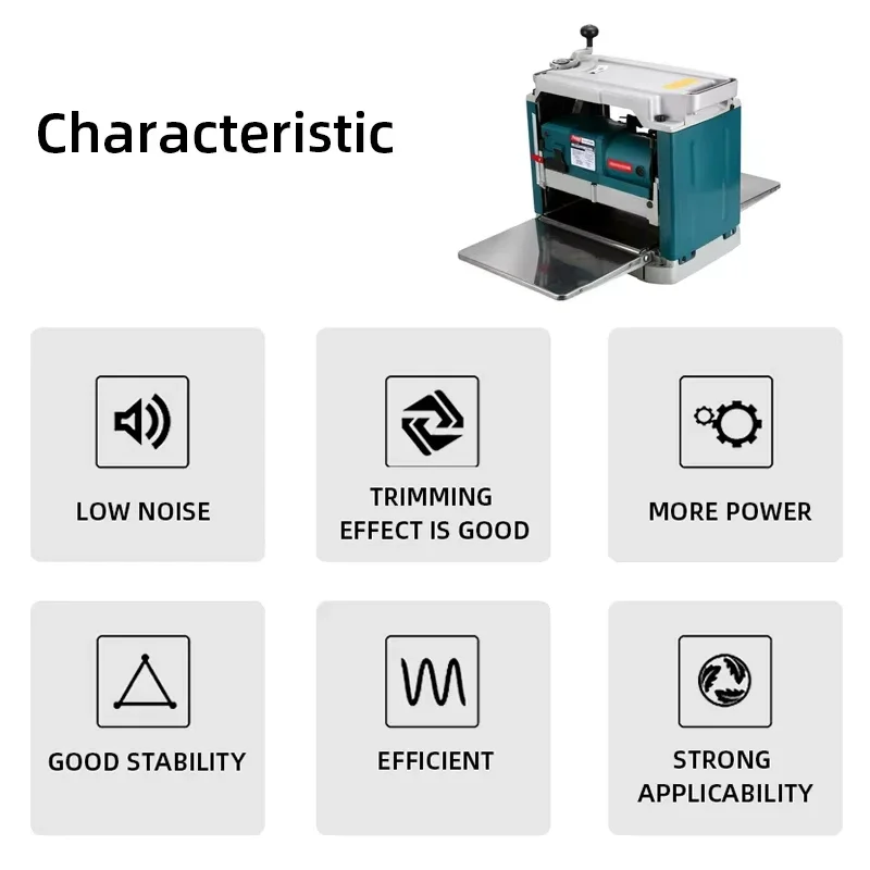 220V Benchtop Thickness Planer Powerful Woodworking Planer Automatic Feed Electric Wood Planer for DIY & Carpentry