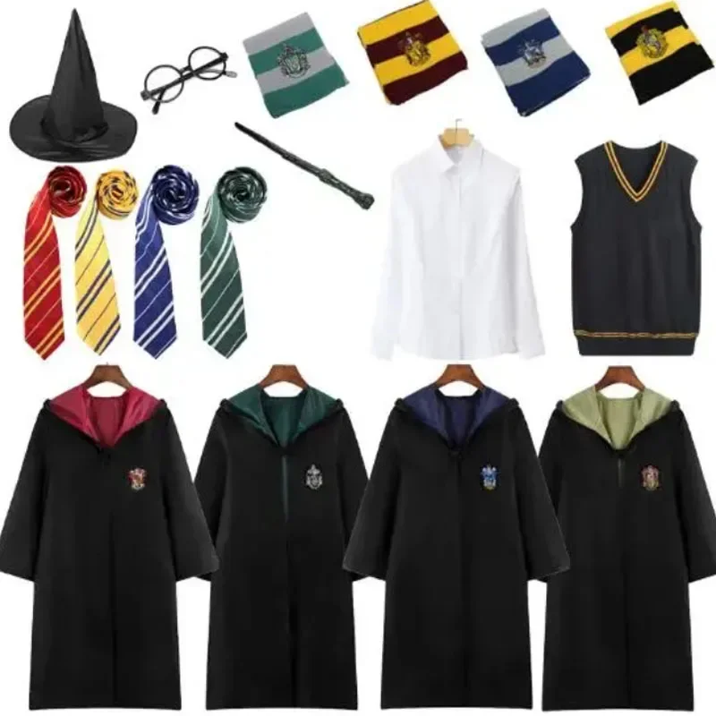 Magic Cape Cloak Robe Harris Hermione Granger Cosplay Costume Skirt Potter Scar:f Glasses Gryffindor Holiday Party Favor