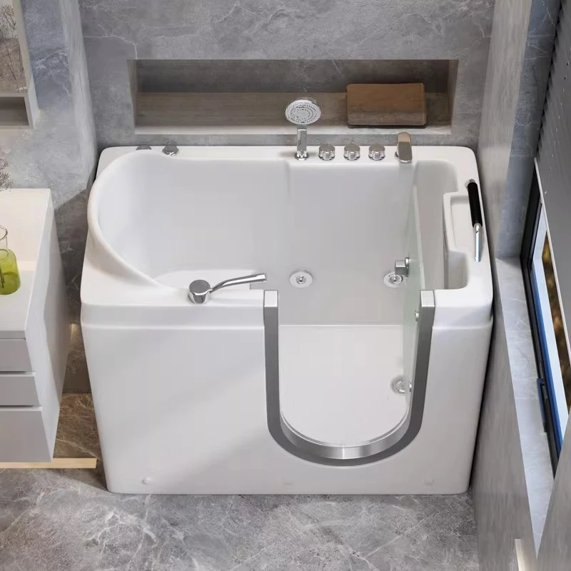 

The elderly walk-in barrier-free side inner door sitting acrylic bath massage constant temperature home health bath