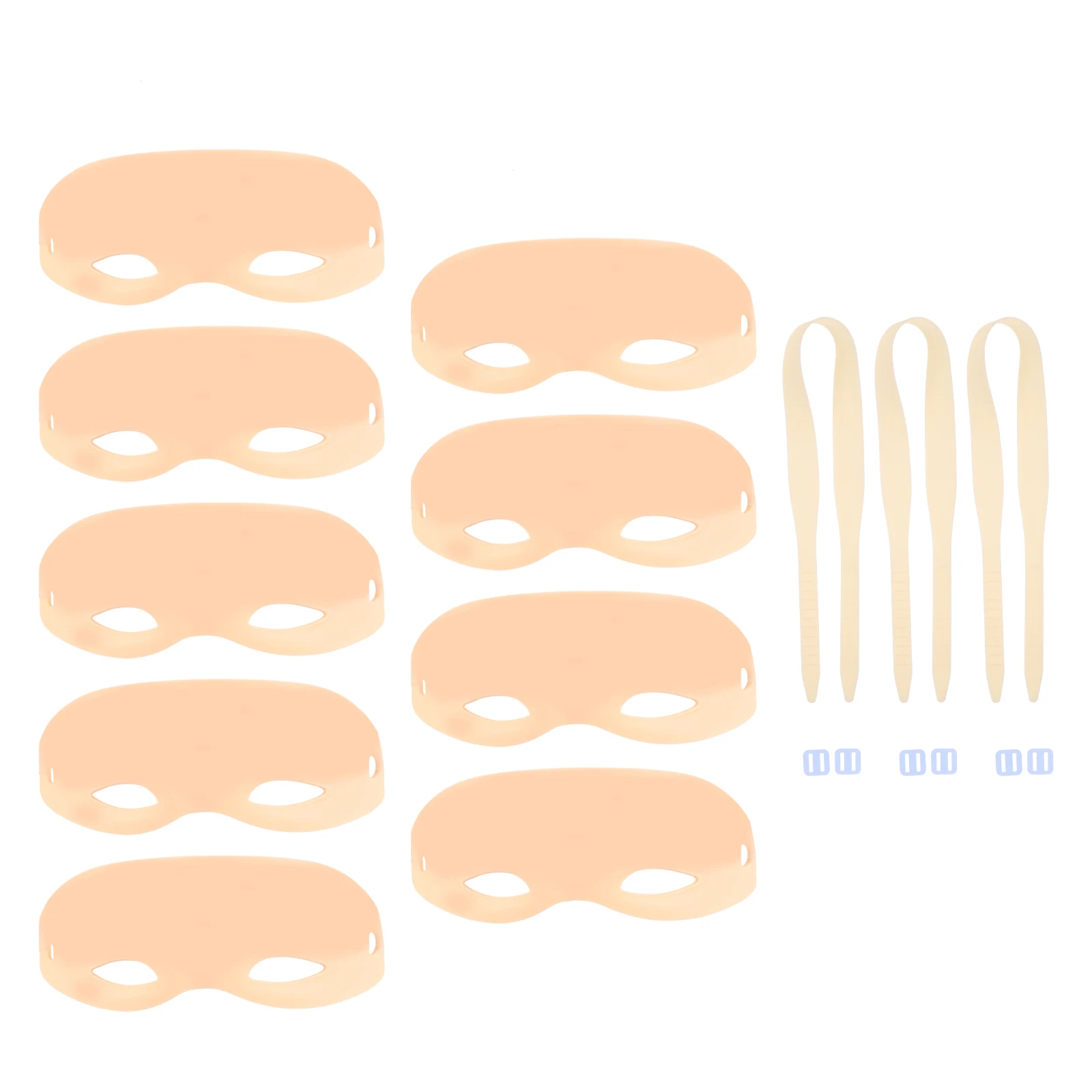 

9pcs Silicone Embroidery Tattoo Practice Headband For Beauty Salons Adjustable Strap Realistic Simulation Pink () Eyeliner