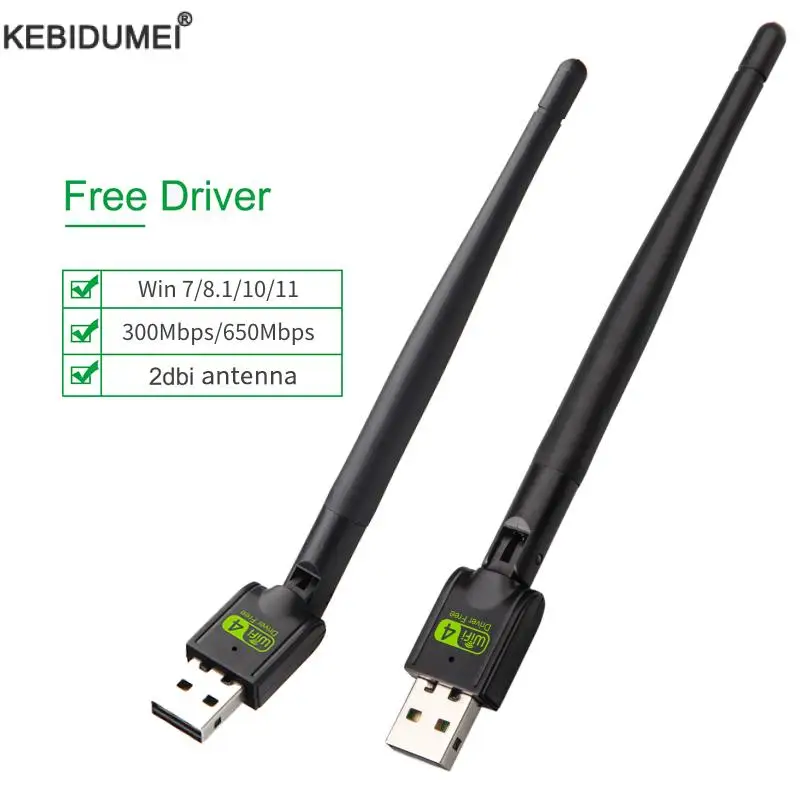 

650Mbps USB WiFi Adapter 300Mbps Wireless External Receiver WiFi Dongle For Win7/8/10/11 Drive Free