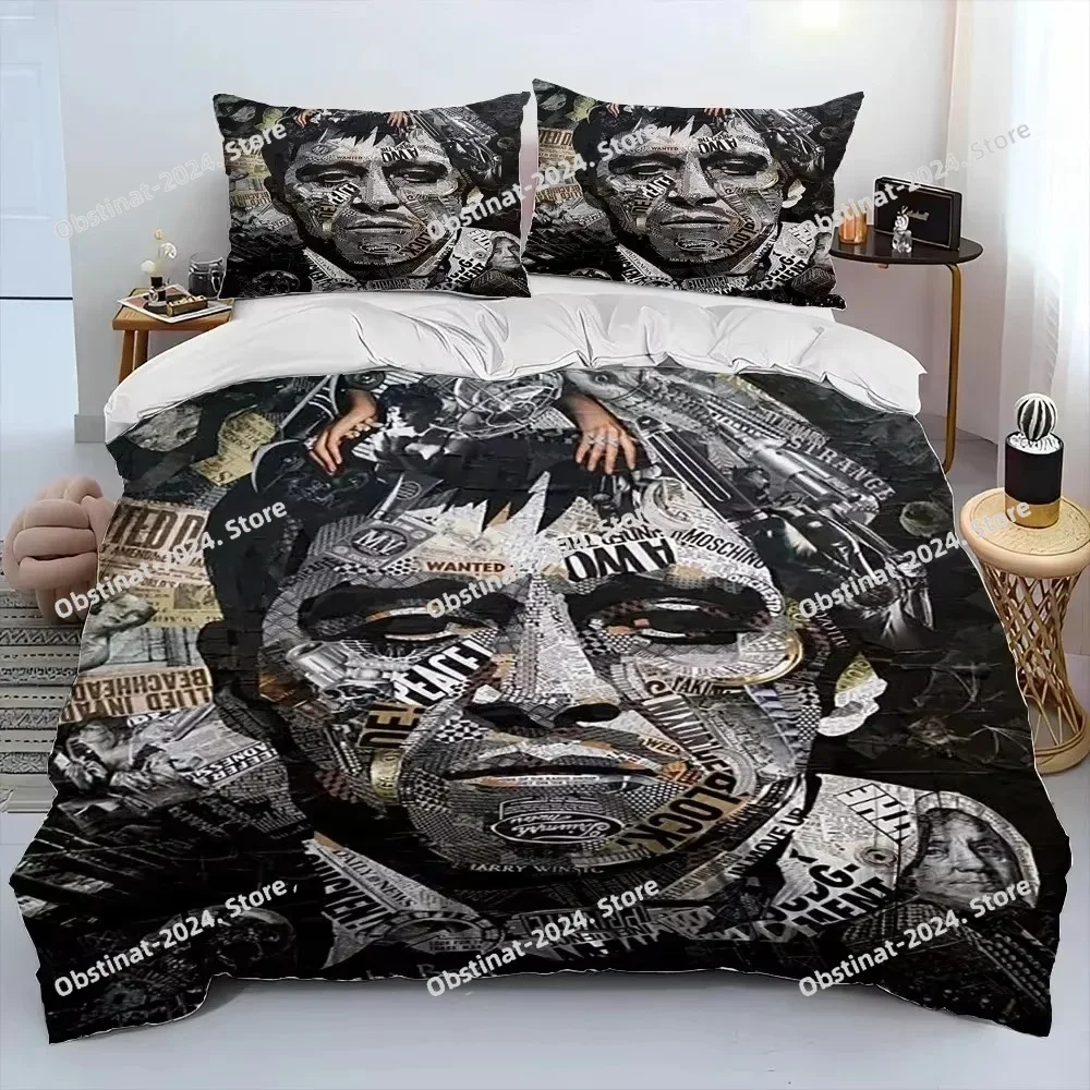 3D Movie Scarface Tony Bedding Set Duvet Cover Full Queen King Size Pillowcase Bed Print Bed Set Aldult Kid Bedroom Single Twin