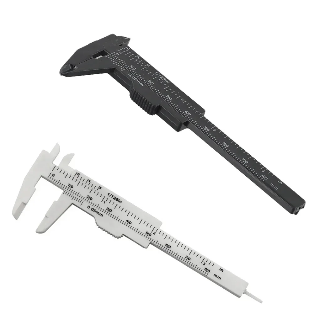 1pcs 80mm Mini Plastic Sliding Vernier Caliper Plastic Gauge Measure Tool Ruler Micrometer 4.21*1.77 Inches Measuring Too Parts