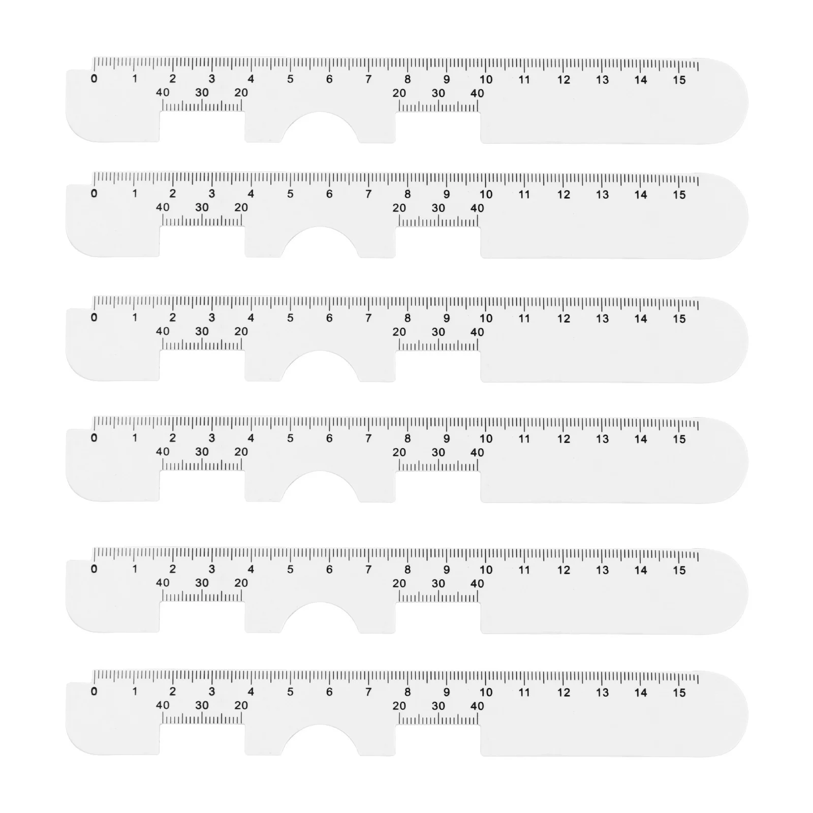 

6Pcs Pd Ruler Plastic Optical Pupillary Distance Ruler Ergonomic Design Lightweight Eye Ophthalmic Tool Accurate Measurement