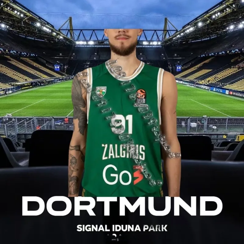 

MOTO New Arrivals Zalgiris Kaunas Basketball Jersey European Basketball Tournament Jersey Men Summer Quick Dry Sports Ves Summer