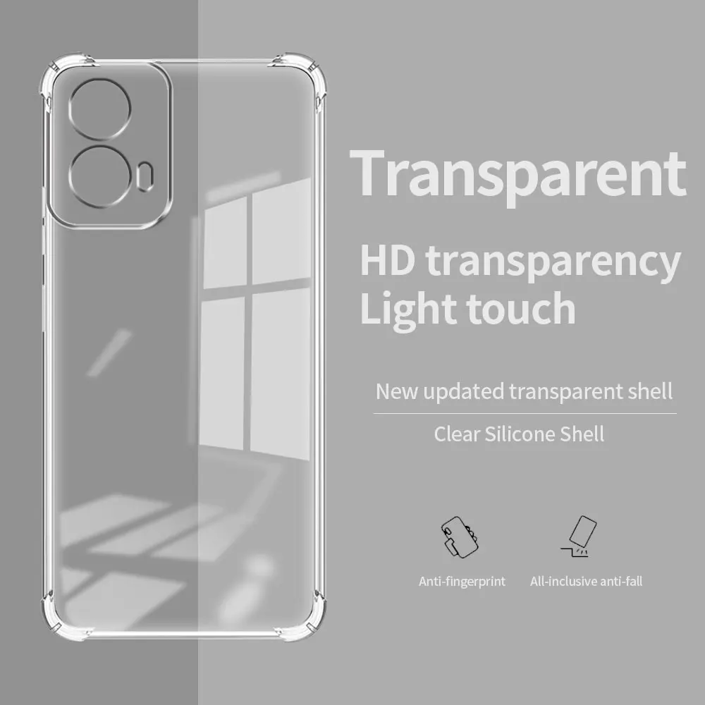 Voor Moto G34 Case Siliconen Zachte, Heldere Schokbestendige Beschermhoes Voor Moto G24 Telefoonhoes Voor Motorola Moto G04 Coque Clear Fundas