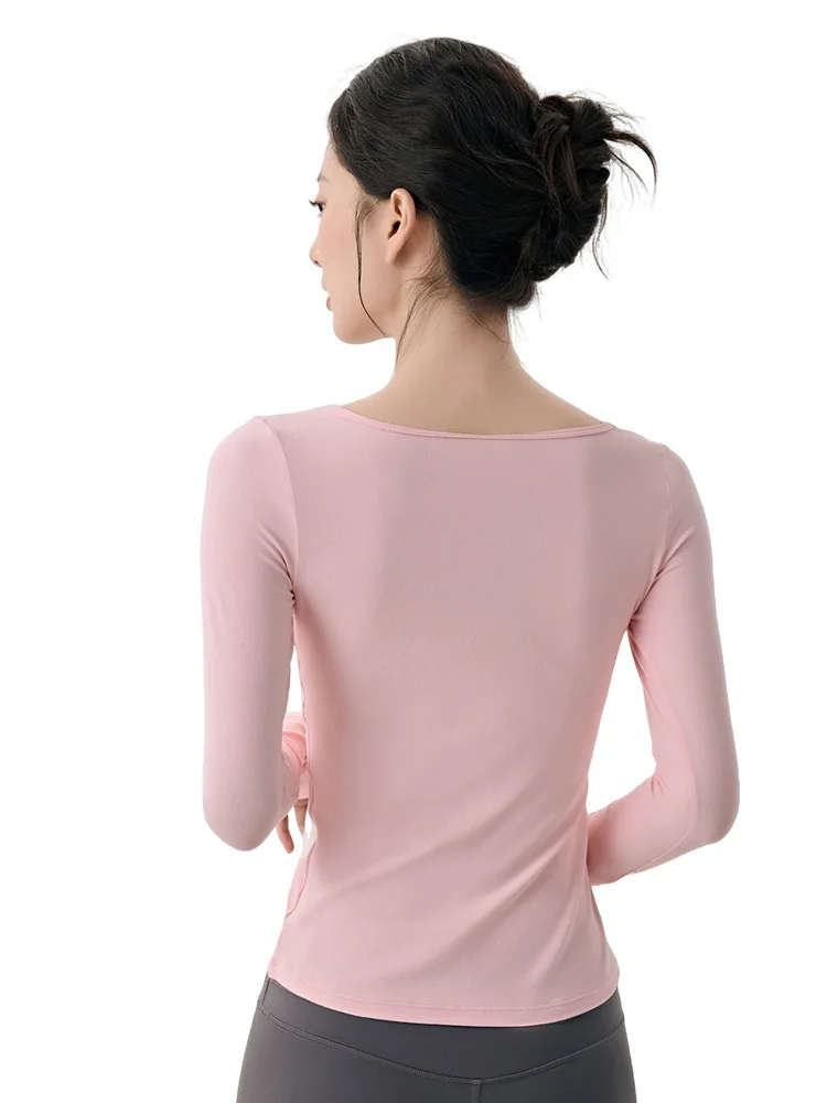 Dopasowana koszulka do biegania z długim rękawem, lekka, oddychająca, warstwa bazowa do pilatesu, modna odzież damska, premium F...