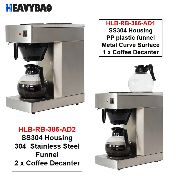 HEAVYBAO Commercial Electric Cafeteria Distilling Cafe Coffee Makers Filter Set Home Drip Coffee Machines