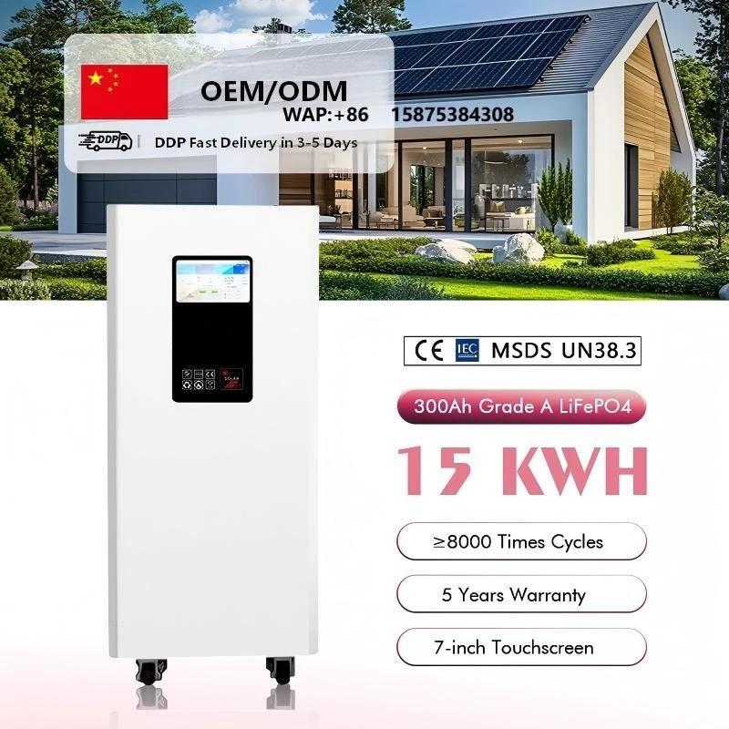 Enikol 48V 200AH 300AH LiFePO4 Battery 7-Inch Touchscreen 10kWh Solar Energy System 15KWH Smart BMS