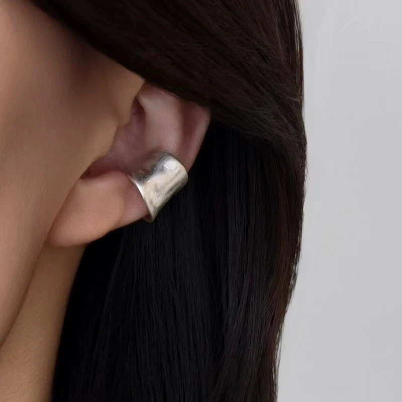 Vintage Fake Piercing Earcuff Double Circle Ear Cuff, Unique Accessory