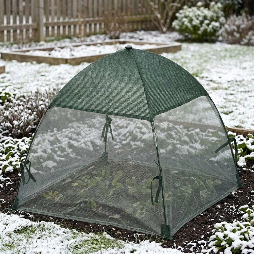 Green Foldable Plant Shade Tent Portable Greenhouse Solution Plant Tent Wildlife Defense Cover Quick Assembly Design