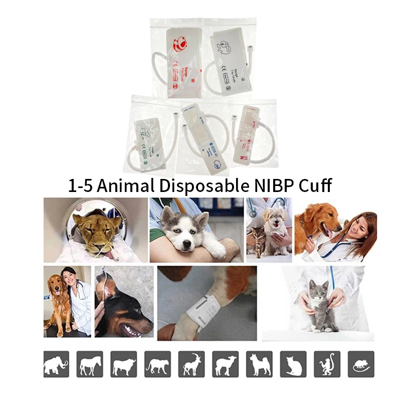 Disposable Blood NIBP Pressure Cuff For Dog Cat Animal Diagnostic Pet Monitor Vet Supply Veterinary Instrument