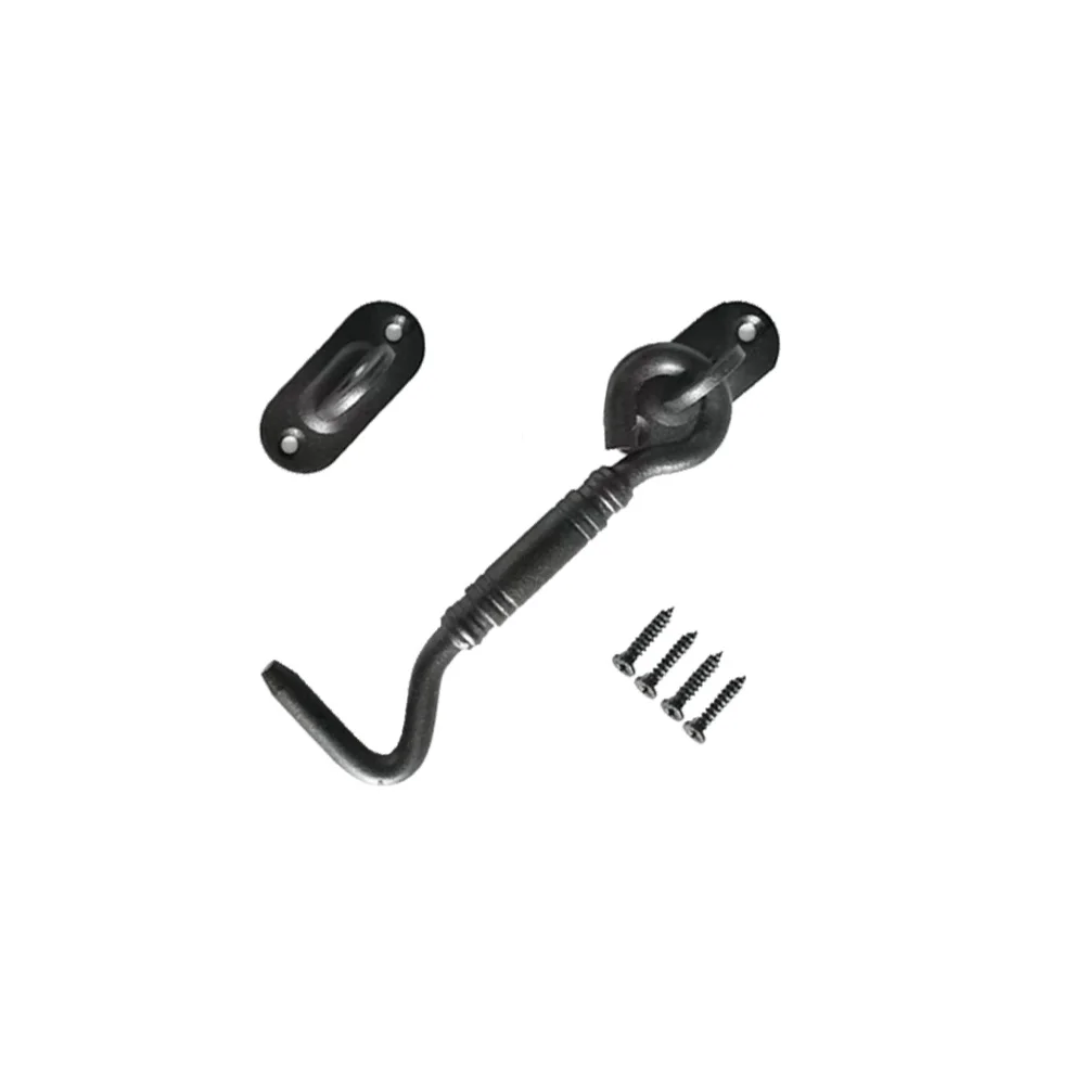 

Stainless Steel Lock for Doors Windows Durable Black Indoor Outdoor Door Lock Coating Privacy Hook 4 Screws Hardware