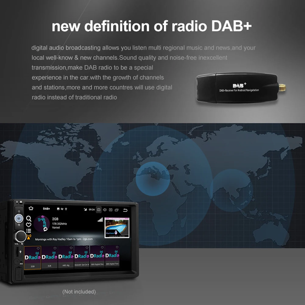 DAB+ Receiver Antenna Aerial Car DAB+ Digital Radio Box DAB+ Box Radio Receiver Adapter for Android 5.1 and Above Car Radio