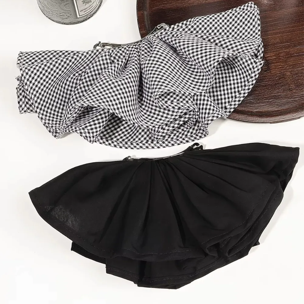 

Double Layer Checkered Hair Clip French Style Elegant Oversized Hair Scrunchies Sweet Bow British Style Hairpin