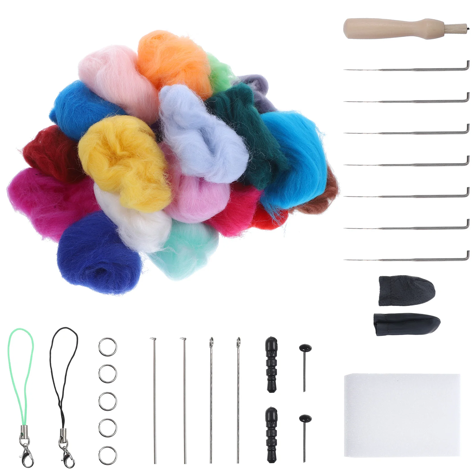 

1Set Filling Wool Strips Creative Needle Felting Kit for Kids DIY Handmade Felt Craft Animal Needlework Craft Felt for Children