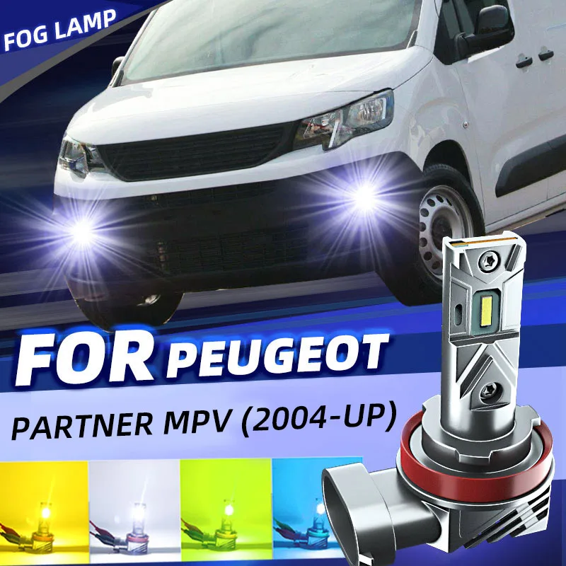 

2pcs Car LED Front Fog Light Bulbs White Yellow Dual Colors Switchback For Peugeot Partner Box Body MPV 5 G K9 2004 2012 2018