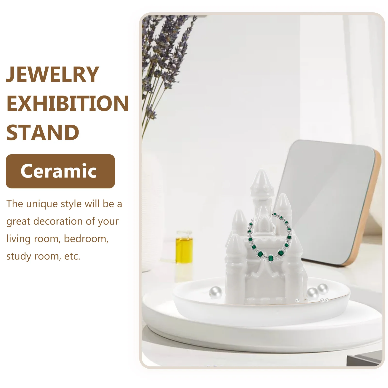 

Creative Castle Style Ceramic Jewelry Plate Organizer Tray Storage Desktop Decorative Home Use Gift For Women Mothers Day