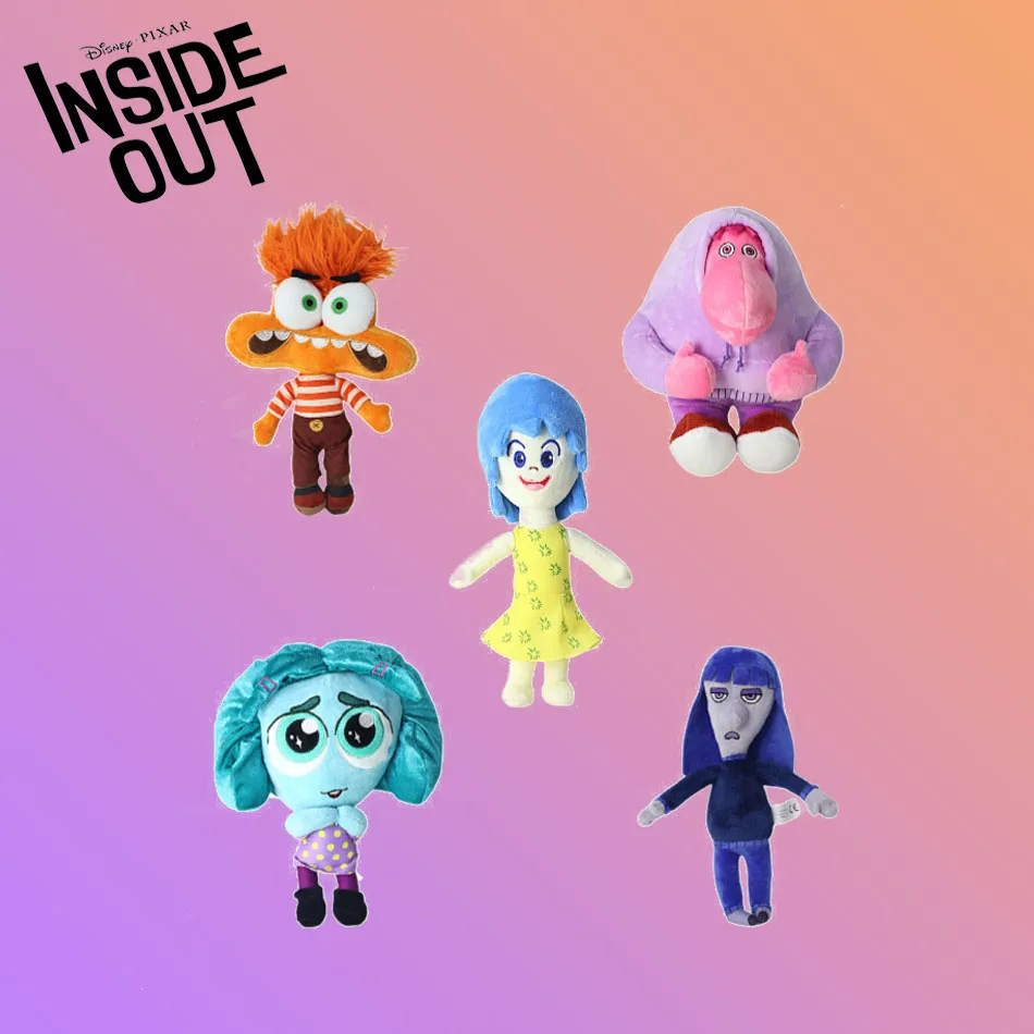 Disney New Inside Out 2 Plush Dolls Cute Cartoon Sadness Anger Anime Peripherals Plushie Doll Soft Stuffed Kids Birthday Gifts