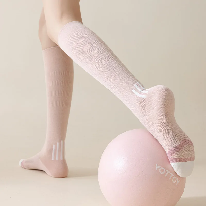 

Women's Compression Socks for Sports, Fitness, Running, and Jump Rope—Mid-Calf Yoga Socks for Leg Toning and Calf Shaping