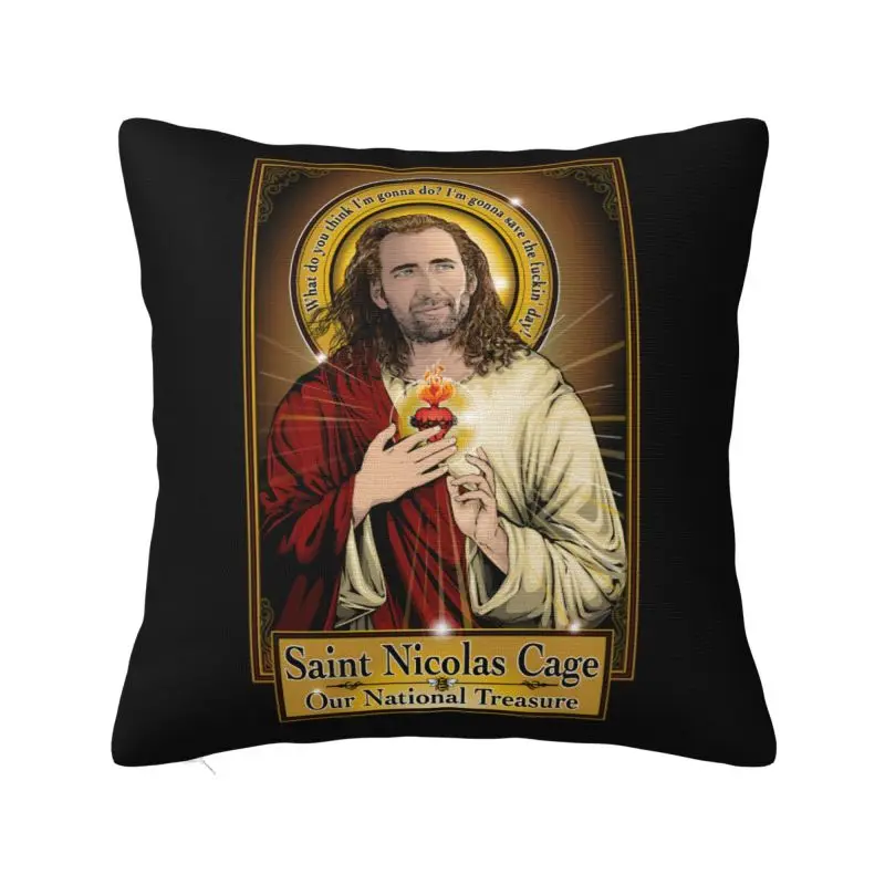 Funny Nicholas Cage Jesus Meme Throw Pillow Case Decoration 3D Print Sofa Cushion Cover Polyester Soft Pillowcase Dakimakura