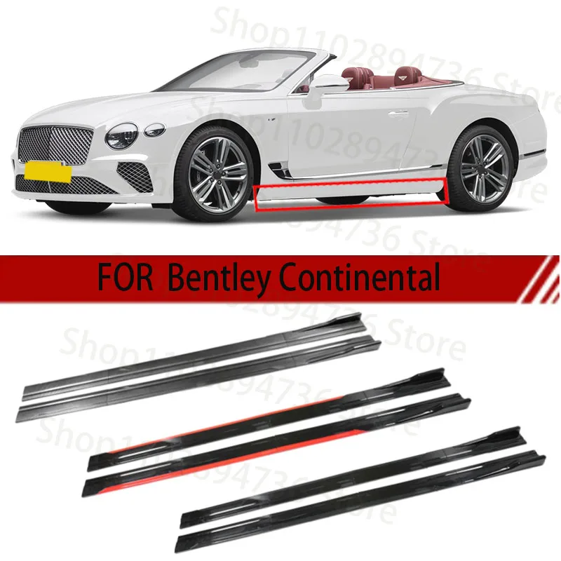 FOR Bentley Continental 2M Car Side Skirt Extension Plate Lip Separator Bumper 2.18M Racing Side Spoiler