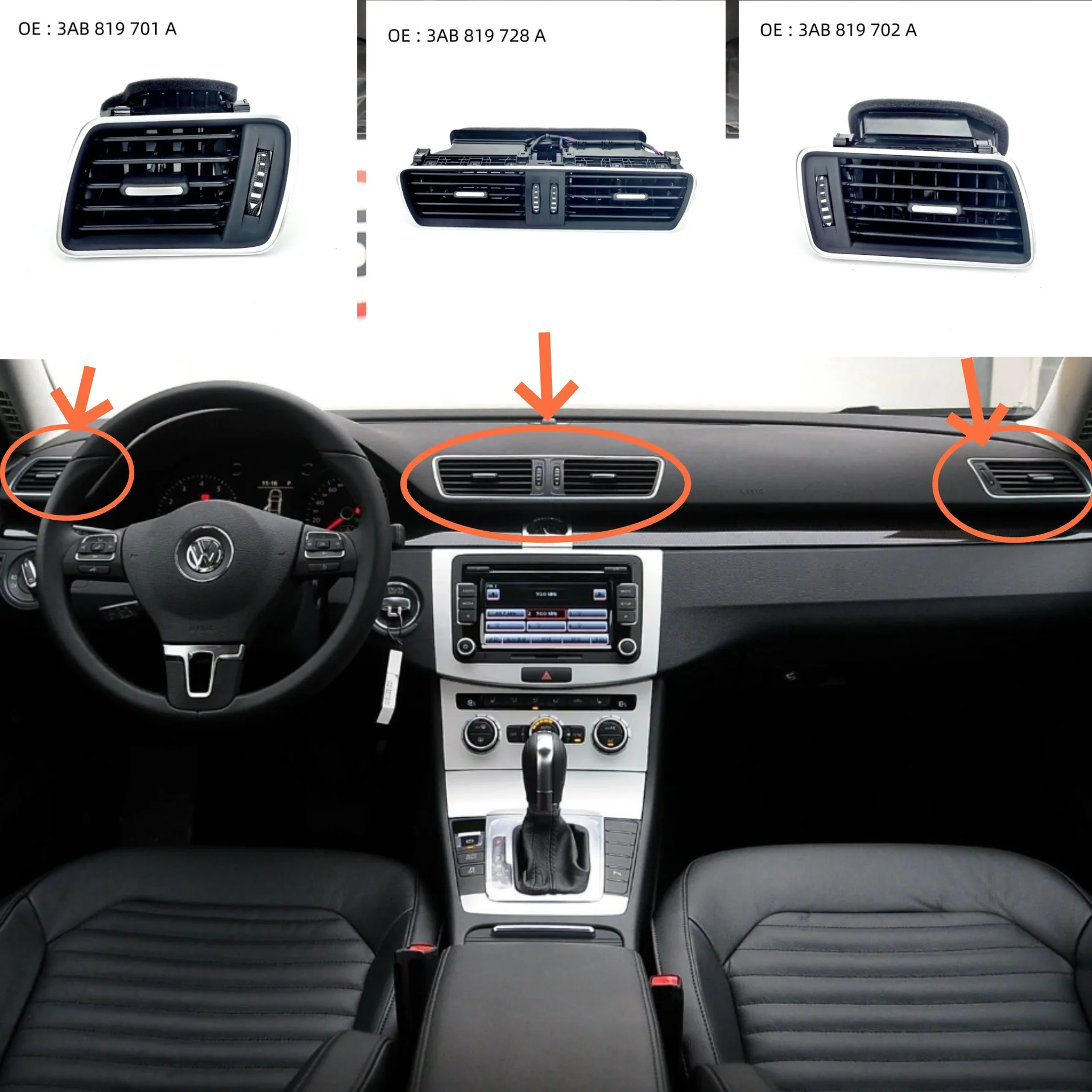 

For Volkswagen Magotan CC instrument panel air conditioning outlet air conditioning louver 3AB819728 3AB819701