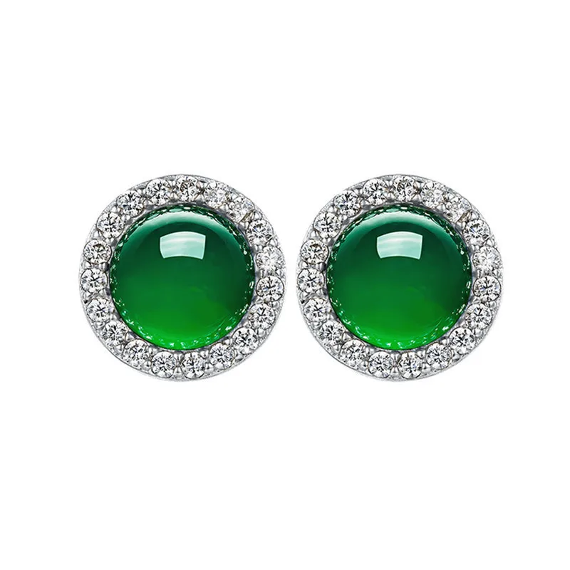 Green Natural Jade Earrings Real Jewelry Luxury Fashion Accessories Charm Talismans Lucky Ear Stud Stone Carved Gemstone