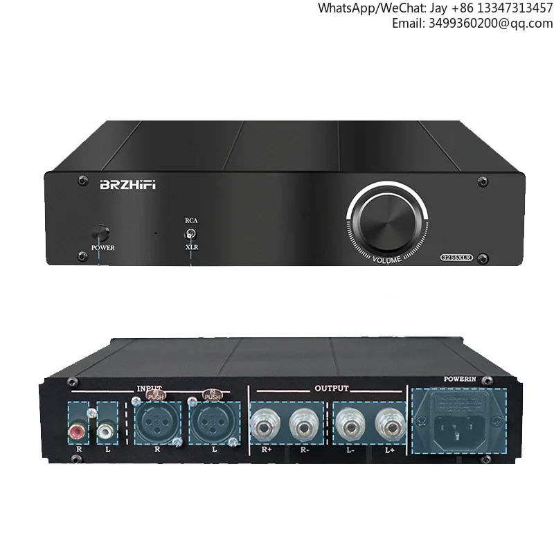 

Amplifier Class D Amplifier TPA3255 XLR 300W * 2 HIFI 2.0 Channel Aluminum Housing Stereo Amplifier