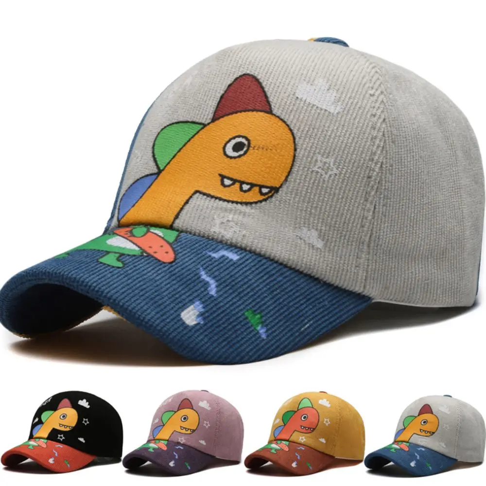 

Four Seasons Children's Hats Cartoon Color-Blocked Kids Baseball Cap Little Dinosaurs Breathable Baby Sun Hat Outdoor Activities