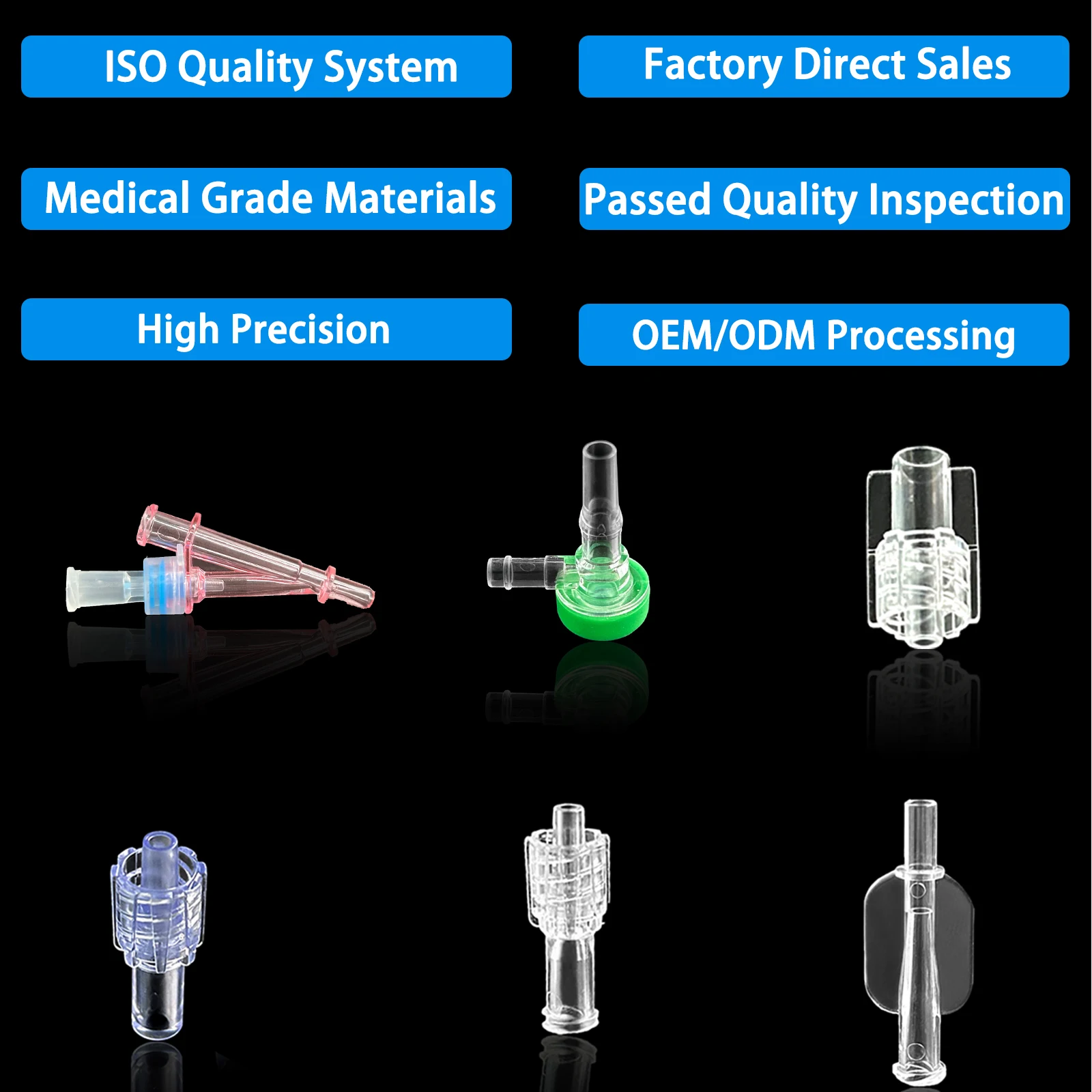 100 Ruhr Guide Connectors, Durable Needle Connectors Compatible with Catheters, Suitable for Medical and Laboratory Environments