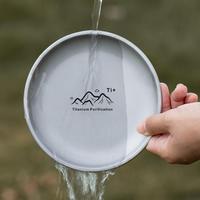 Titanium Camping Plate Travel Tableware Stackable Camping Supplies Backcountry Dinnerware for Backpacking Picnic Equipment