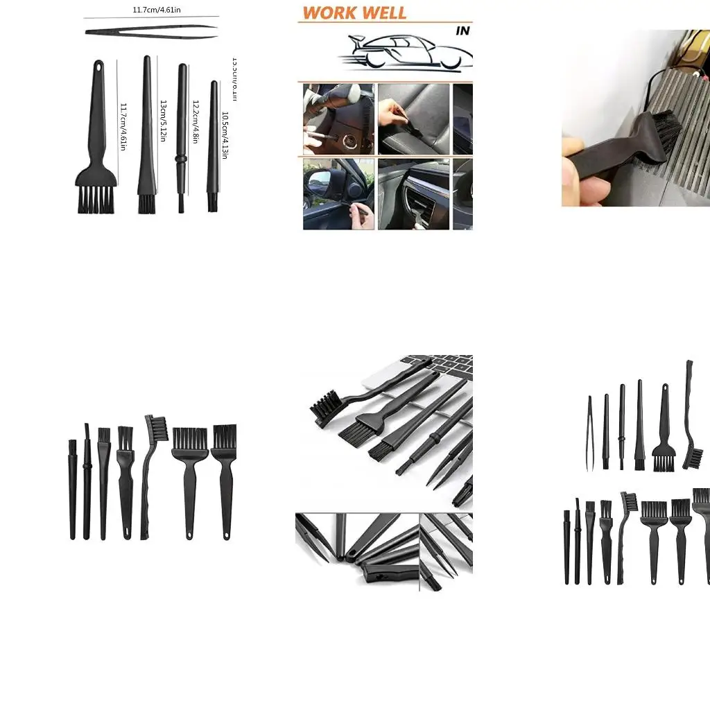 Anti Static Brushes Set 6 Small Portable Plastic Handle Cleaning Brush for Computer Keyboard Electronics