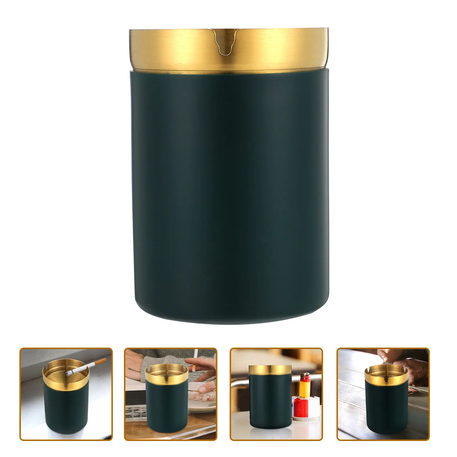 

Ashtray for Office Cigar Ashtrays Outdoors Home Container Simple with Lid Desktop Living Room