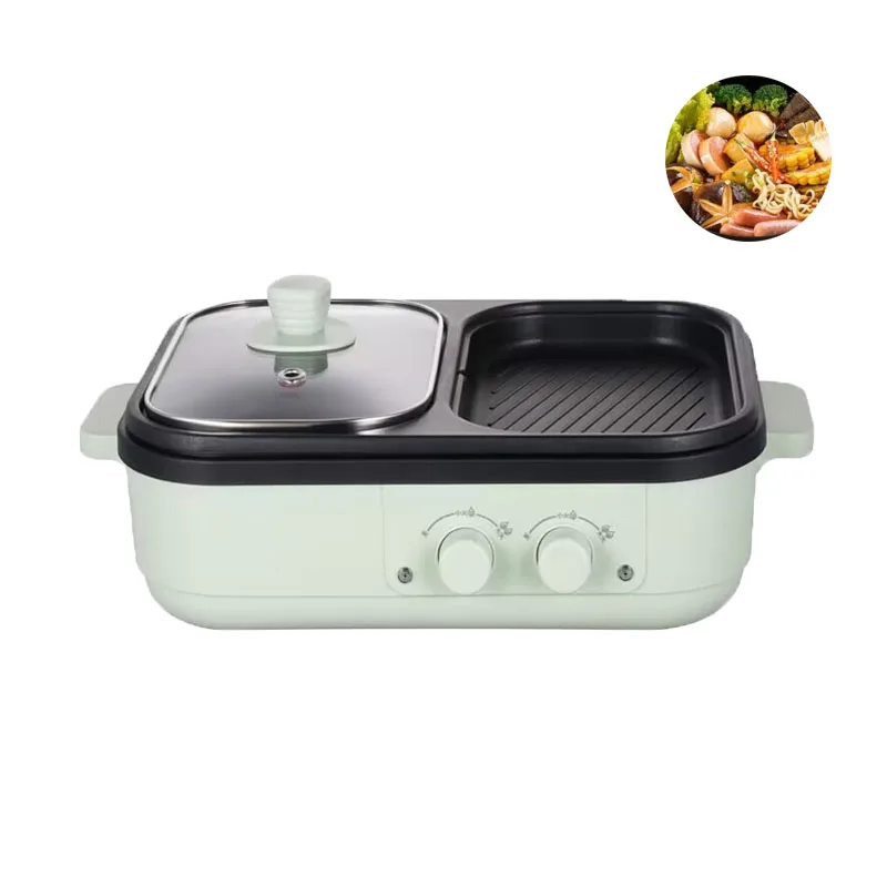 2 em 1 cozinhar panelas antiaderentes elétricas multi-panelas grelhadas e frigideiras multi-pot frigideiras para churrasco