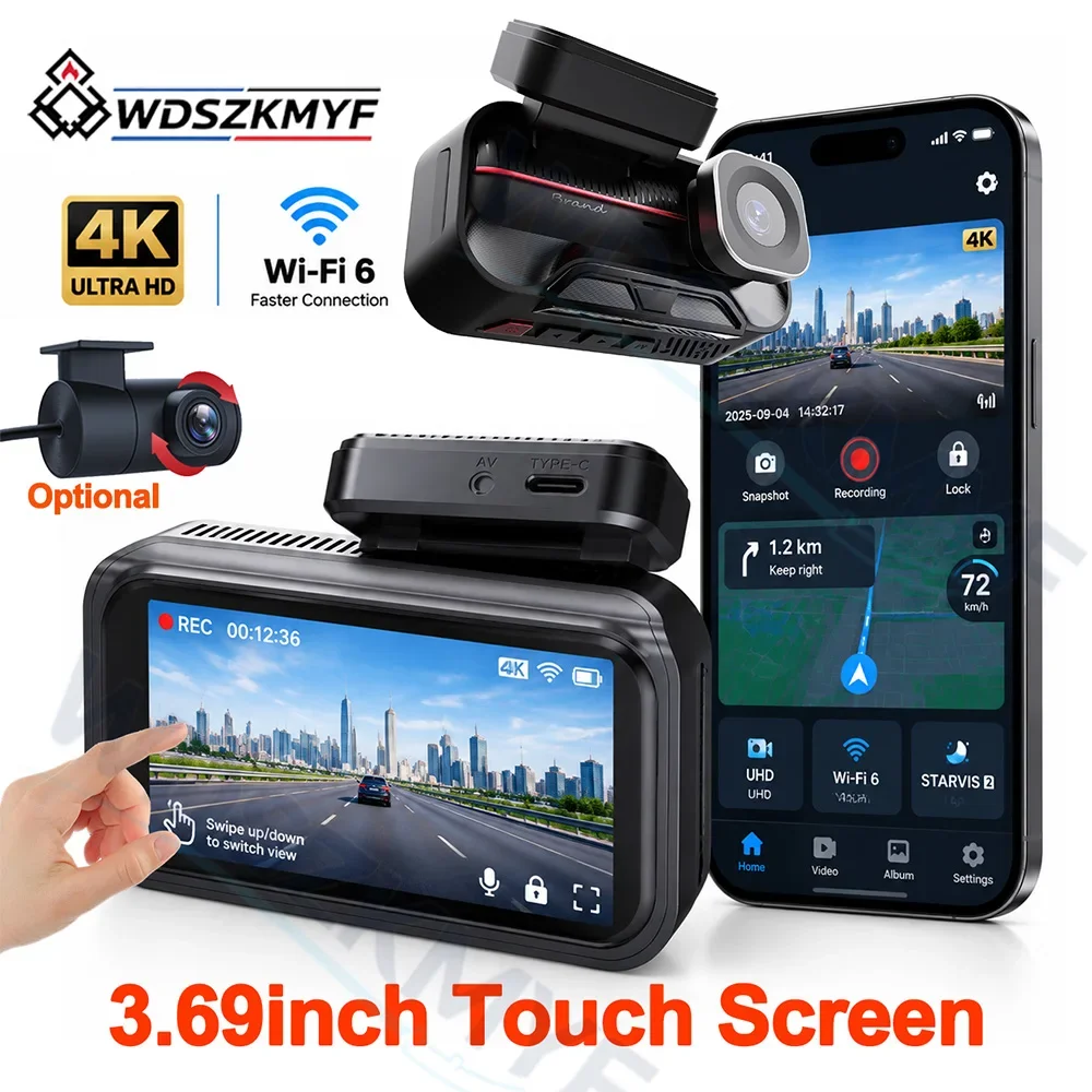4K+4K Dual Dash Cam with 3.69