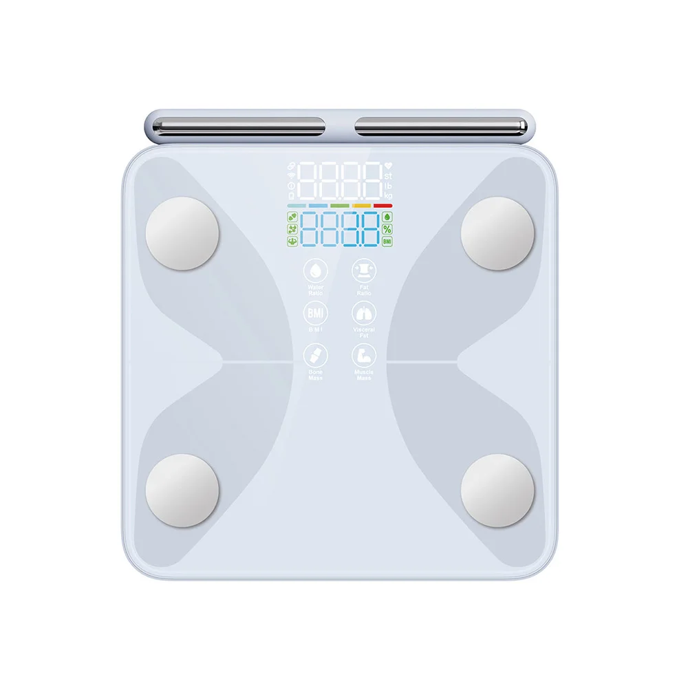 8-Electrode Body Fat Scale with Handle, WiFi & Bluetooth Smart Scale for Body Composition, 56 Metrics (Muscle/Fat/BMR) & Heart