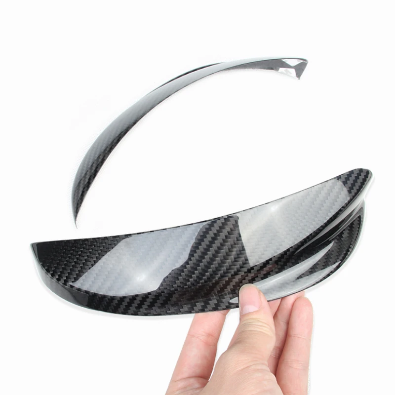 For FIAT 500 For Abarth 595 Real Dry Carbon Fiber 2016-2023 Exterior Headlight Headlamp Eyebrow Bezel Protection Modification - view 6