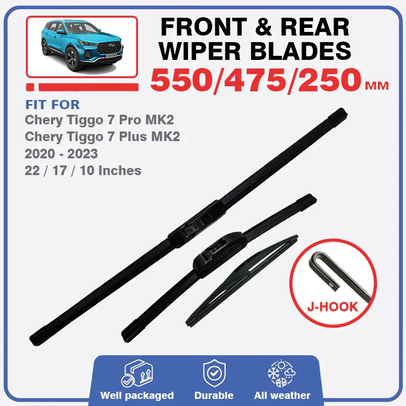 Front Rear Windshield Wiper Blade Set For Chery Tiggo 7 Pro Plus MK2 2020 2021 2022 2023 Windscreen Window Brushes Accessories