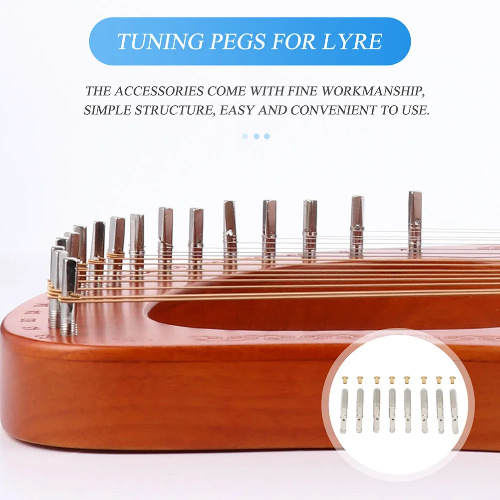 

1 set Premium Lyre Strings Replacement Kit Copper Wood Tuning Wrench Pegs Nail Harp Accessories Professional String