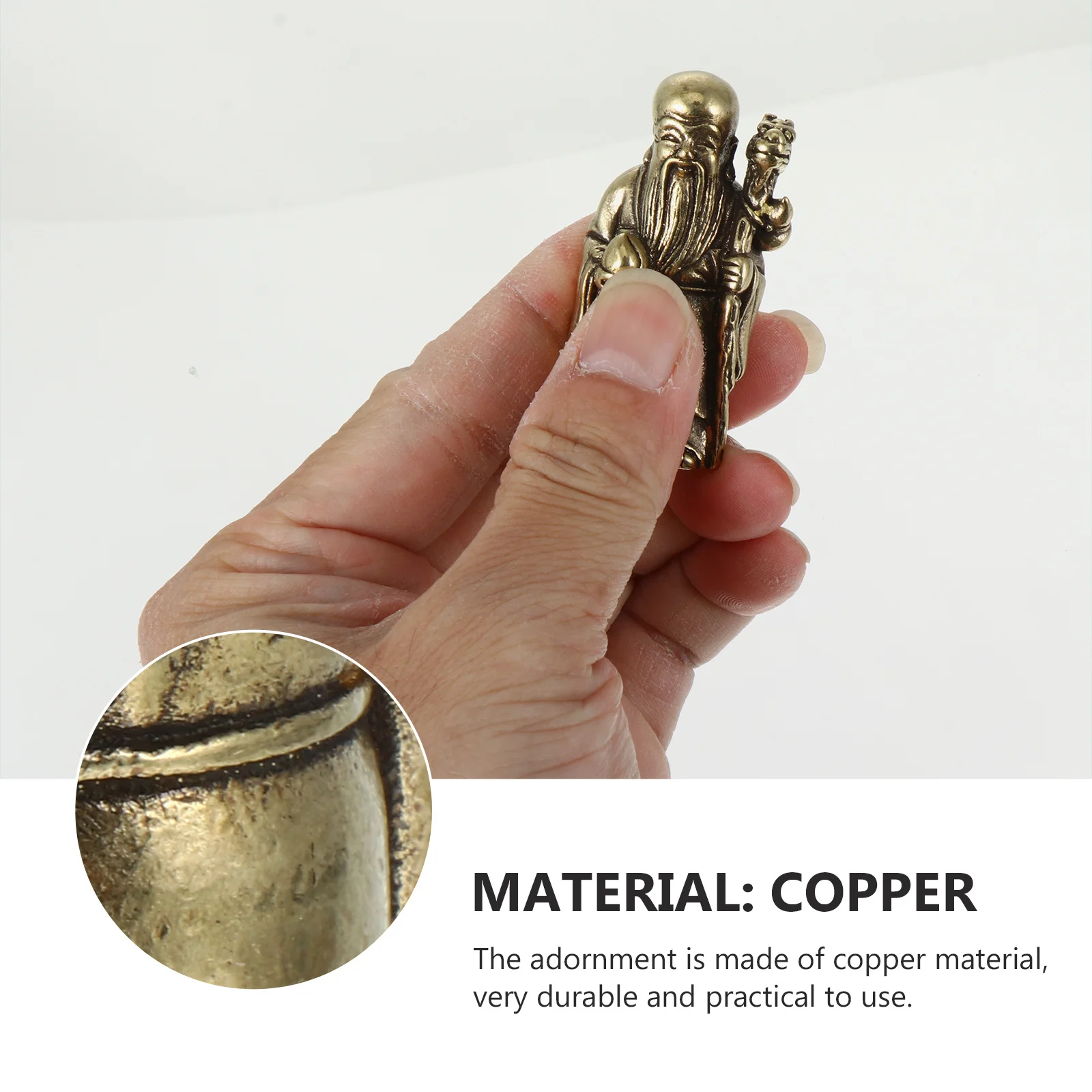 

1Pcs Copper Antarctic Xian Weng Sculpture Chinese Style Desktop Decor Home Ornament Office Decoration Decorative Copper Craft