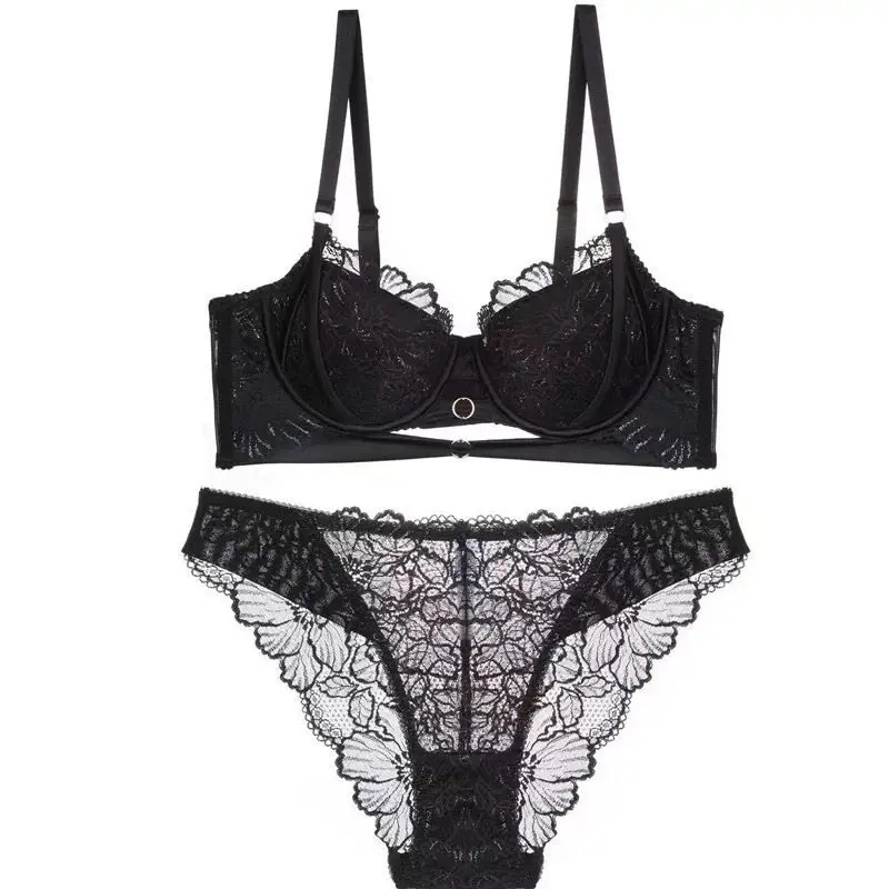 

Sexy Lace Push Up Bra Big Bust Minimizer Wireless Lift Anti Sagging Bra Set