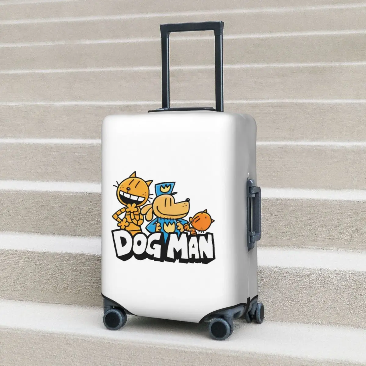 

Dog Man Cat And Cute Man Suitcase Cover Protection Elastic Travel Luggage Protector Covers for 18-32 Inch